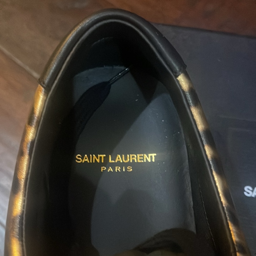 NIB Gorgeous Metallic-Like Saint Laurent Leopard Sneakers - Picture 3 of 9